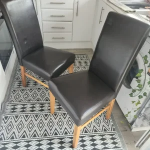 Two dining chairs (dark brown)