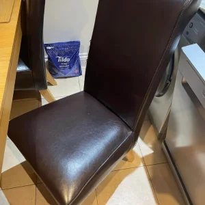 4 like-new leather chairs - Image 2