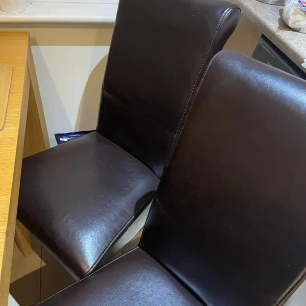 4 like-new leather chairs