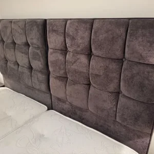 Super King Bed Frame with Velvet Headboard and Divan Base - Image 7