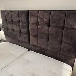 Super King Bed Frame with Velvet Headboard and Divan Base