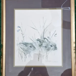 Vintage Mads Stage Danish Artist Rabbit Print