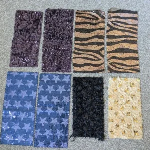 8 pieces of sequined fabrics - Image 5