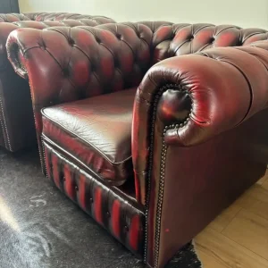 Oxblood Red Chesterfield Club Chairs - Image 4