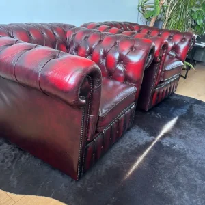 Oxblood Red Chesterfield Club Chairs - Image 5