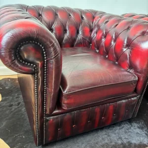 Oxblood Red Chesterfield Club Chairs - Image 6