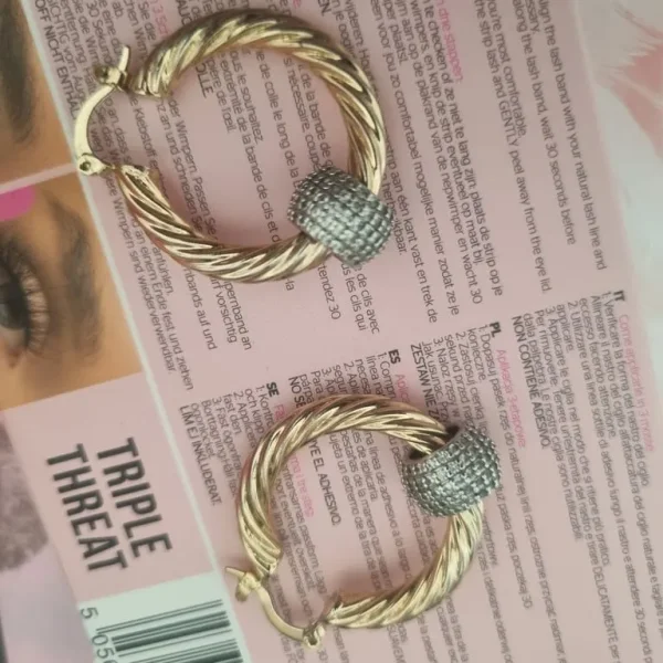 Disco ball hoop earrings