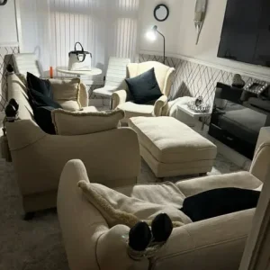 Beige sofa suite - Image 4