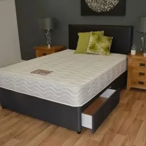Double Divan Bed with Mattress – Ready to Use, No Assembly