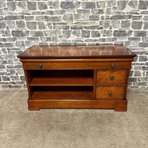 Vintage St Michael Solid Wood TV Cabinet with Drawers and Shelves - Image 2
