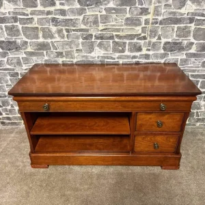 Vintage St Michael Solid Wood TV Cabinet with Drawers and Shelves - Image 3