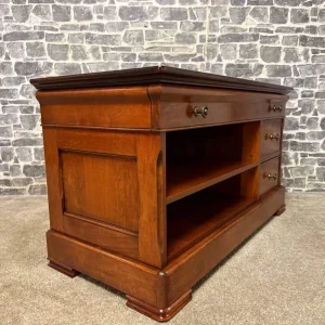 Vintage St Michael Solid Wood TV Cabinet with Drawers and Shelves - Image 5