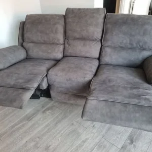 3-seater settee with buck leather seats - Image 2