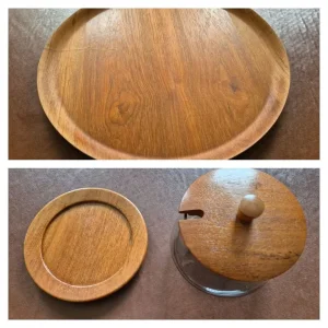 Vintage Swedish Teak Condiment Tray with Lid