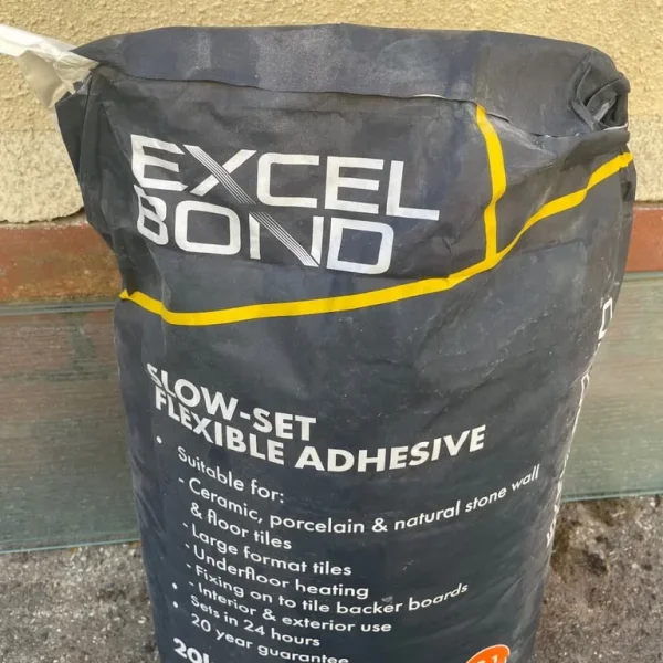 Slow set white tile adhesive S1 unopened