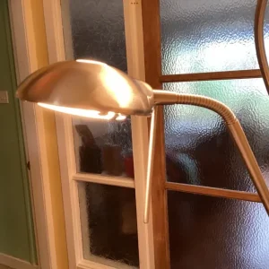 Stainless steel floor lamp with twin lights and dimmer - Image 4