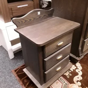 Polish dark oak drawer unit and bedside tables - Image 7