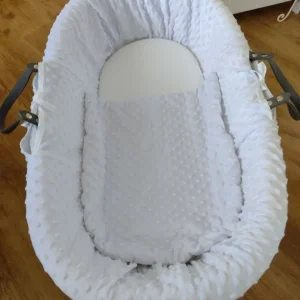Baby Crib Wicker Basket Grey - Image 3