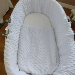 Baby Crib Wicker Basket Grey - Image 4