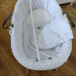 Baby Crib Wicker Basket Grey - Image 5