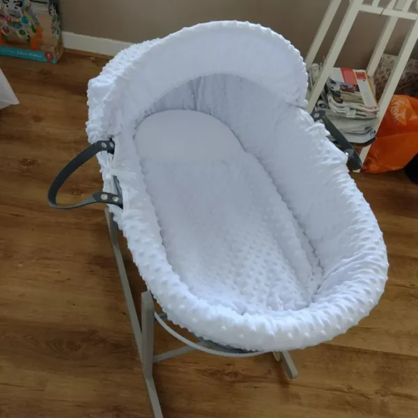 Baby Crib Wicker Basket Grey
