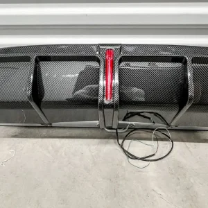 Audi A4 S4 B9.5 2020-2025 Gloss Carbon Rear Diffuser With Light - Image 3