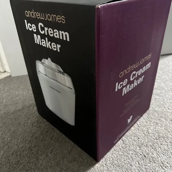 Ice cream maker in box with instructions