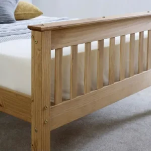 Solidwood oak double bed, 4ft 6in, in original box - Image 2