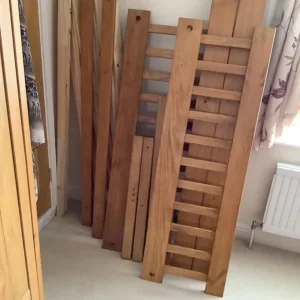 Solidwood oak double bed, 4ft 6in, in original box - Image 3