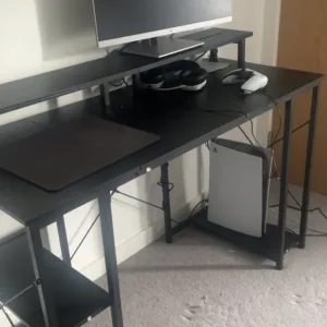 Black computer desk