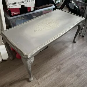 Grey Ornate Coffee Table with removable glass top - Image 2