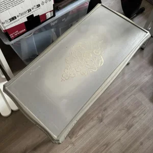 Grey Ornate Coffee Table with removable glass top - Image 4