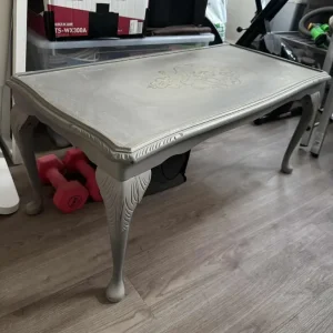 Grey Ornate Coffee Table with removable glass top - Image 5