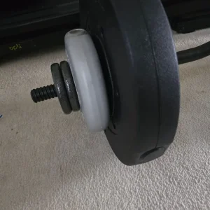 Curl bar and weight plates - Image 2
