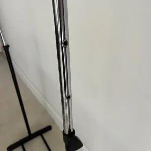 Black Clothes Rack, Adjustable Height, Side Hook, Extendable Rail - Image 2