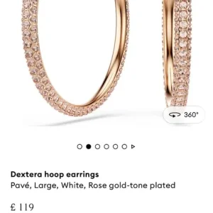 Swarovski crystal rose gold hoop earrings - Image 3