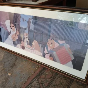 Disney Lady And The Tramp Framed Picture 38ins × 18ins