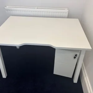 FREE white desk and pedestal