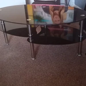 As-New Black Glass Stool - Image 2