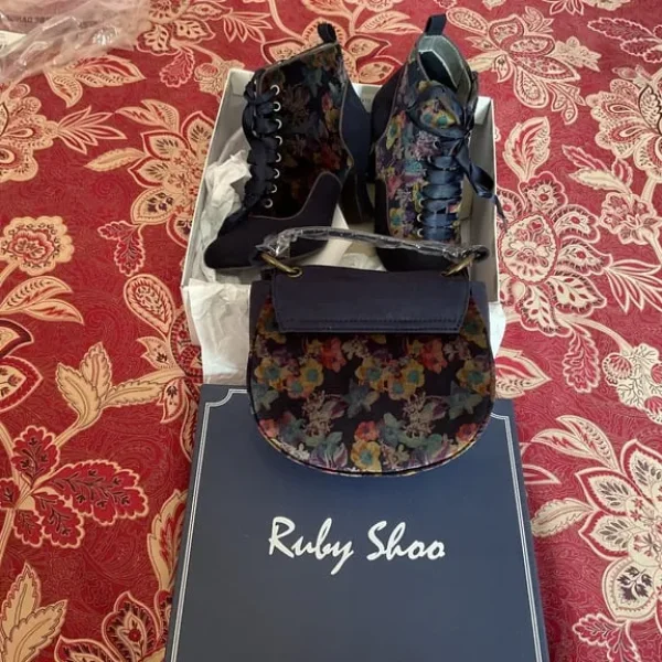 Women’s size 3 ruby shoo boots and handbag