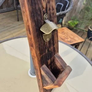 Driftwood and brass bottle opener