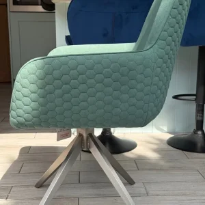 Green Dining Room Swivel Chair Padded