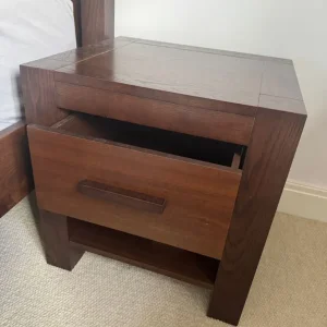 Solid wood king size bed frame with matching bedside table (soft-close drawer) - Image 7