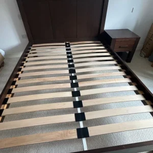 Solid wood king size bed frame with matching bedside table (soft-close drawer) - Image 8