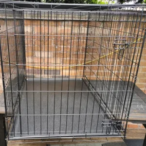 Extra large black steel dog cage (42" L x 29" W x 32" H) - Image 3