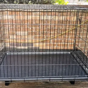 Extra large black steel dog cage (42" L x 29" W x 32" H) - Image 8