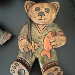 Hand Carved Wooden Bears - Image 2
