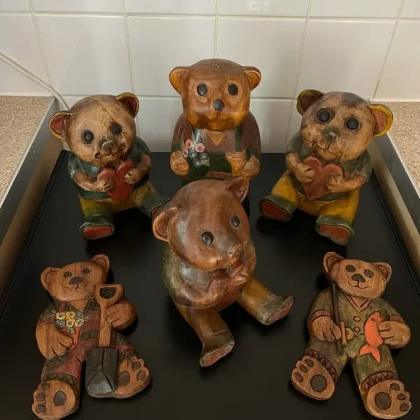 Hand Carved Wooden Bears