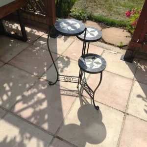 3 tier rotatable iron plant holder