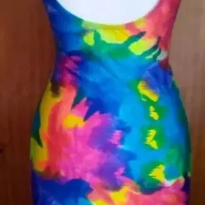 Speedo Multi Coloured Tropical Designs Body Con Swimwear Coverup Dress Size Small - Image 3